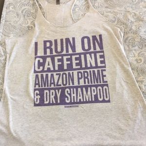 Caffeine, dry shampoo, Amazon Prime tank top
